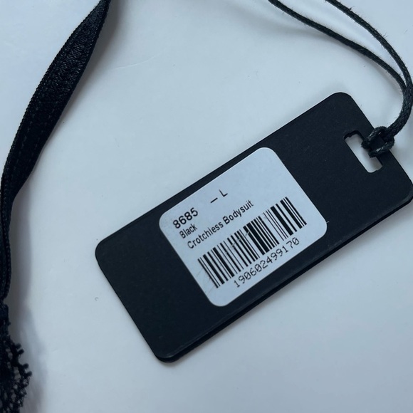 Mapale Crotchless Bodysuit Womens Large Black Lace Sheer Lingerie Halter NWT NEW - Picture 5 of 13